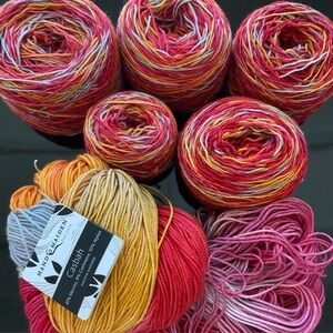 Hand Dyed: Hand Maiden “Casbah” Merino Wool / Cashmere / Nylon Yarn. Sock weight